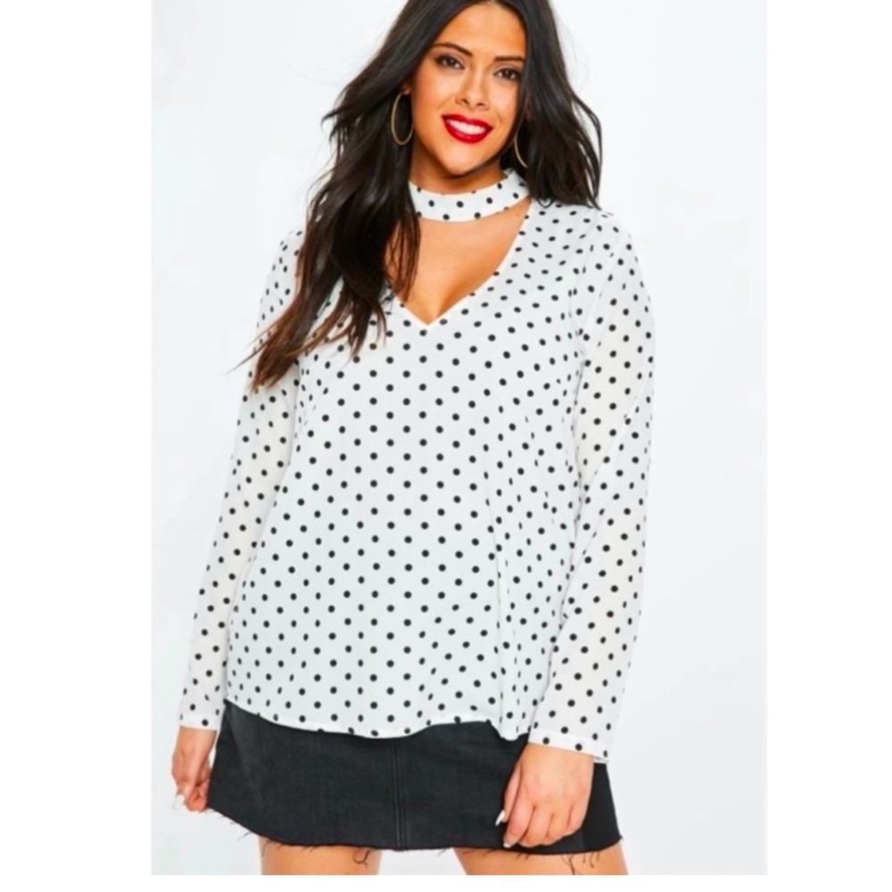 Missguided White Choker Blouse